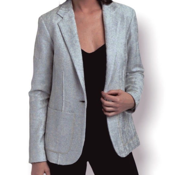 Drew Metallic Silver Blazer - Picture 1 of 8
